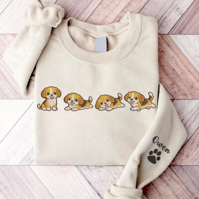 Beagle Cute Pet Lovers Embroidered Sweatshirt