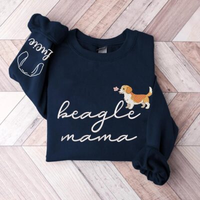 Beagle Dog Mama Embroidered Sweatshirt
