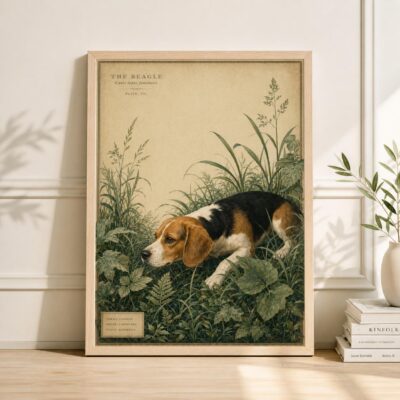 Beagle Vintage Cozy Home Decor Wall Art