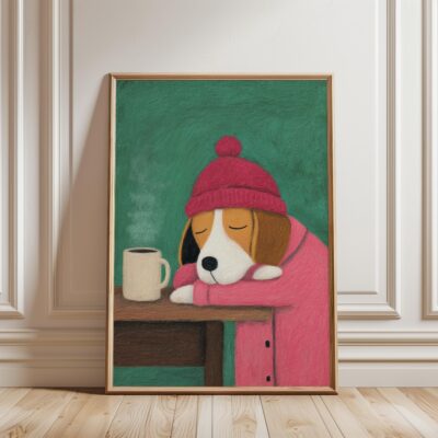 Beagle Sleepy Cozy Home Wall Art