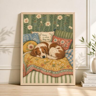Beagle Sleeping Cozy Home Wall Art