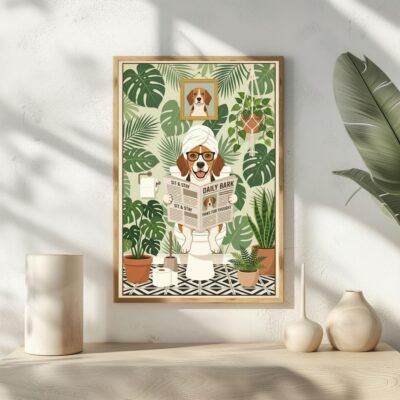 Beagle On Cozy Home Wall Art