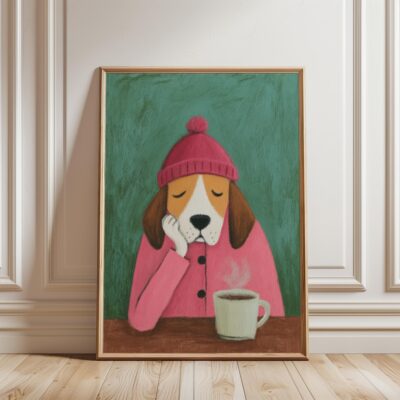 Beagle Sleepy Cozy Home Decor Wall Art