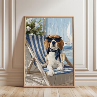 Beagle Lounging Cozy Home Wall Art