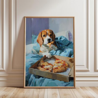 Beagle Eating Cozy Home Wall Art