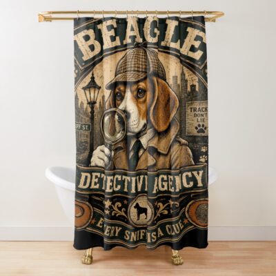 Beagle Graphic Design Shower Curtain