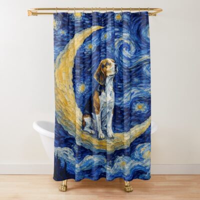 Beagle Classic Illustration Shower Curtain