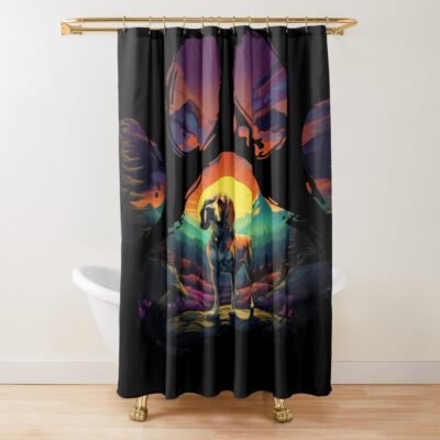 Beagle Iconic Illustration Shower Curtain