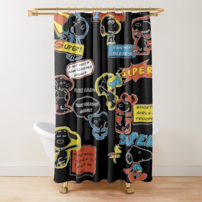 Beagle Vintage Illustration Shower Curtain