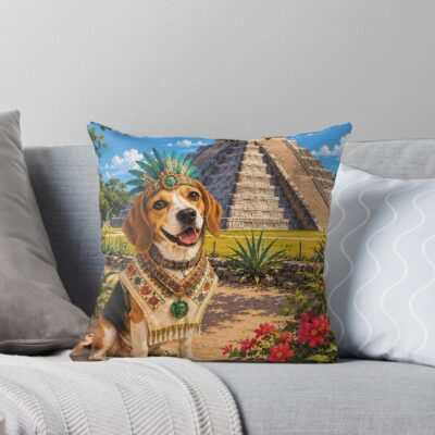 Beagle Vintage Artwork Throw Pillow