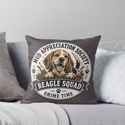 Beagle Graphic Design Throw Pillow